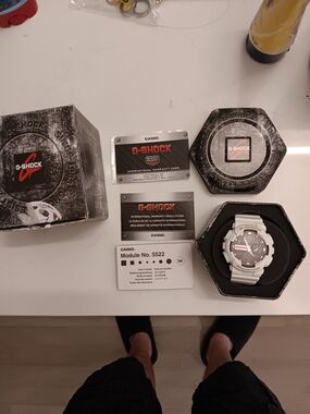 Casio G-Shock Analog/Digital Watch White Resin GMAS-140M-7A Ladies